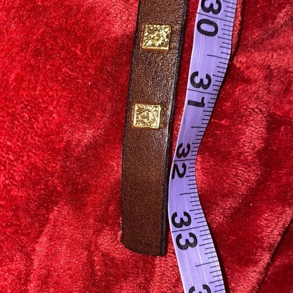 Anne Klein Vintage brown leather studded belt - Picture 9 of 13